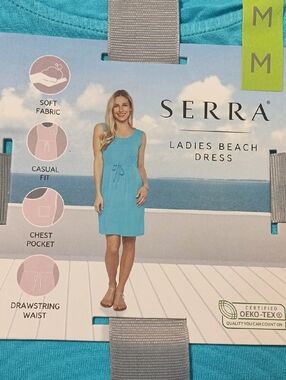 Serra Ladies Beach Dress - Turquoise Blue